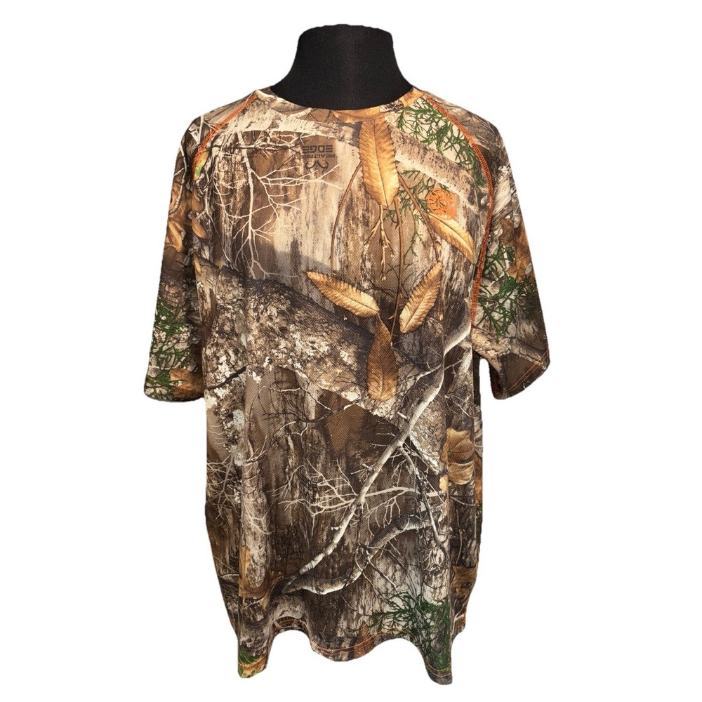 Realtree Edge Mens Short Sleeve‎ Camouflage Polyester Shirt size XL (46-48) EUC